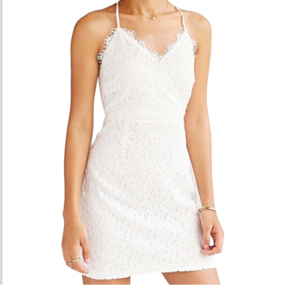 Urban Outfitters White Lace Mini Dress